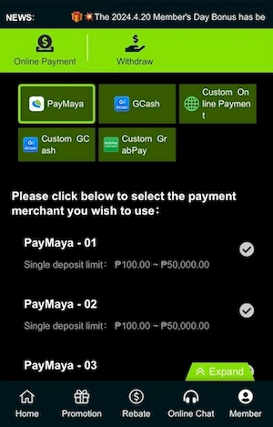 Choose your method of payment